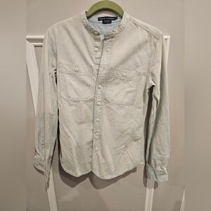 Ralph Lauren Button Down Shirt Stone Wash Denim Color 100% Cotton Size 2